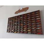 Cr Design Ahşap Araba Rafı 100'LÜ Dekoratif Ceviz Renk 1/64 ( Hotwheels ve Matchbox Arabalar Için Uygundur) - Kahverengi