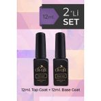 Cr-Oje Kalıcı Oje Protez Tırnak Top Coat, Thin Base Coat 2'li Set (12 Ml)