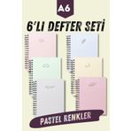 Craft A6 Spiralli Defter Seti | 6 Adet | Çizgisiz | A6 | Çelik Spiral | 80 Sayfa | Sert Karton Kapak