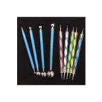 CRAFT HOBİ Çiçek Top Ütü Dot Mandala Kalemleri 9'lu Set Metal Başlıklı, Mandala Kalemi, Taş, Ahşap Dot Kalem