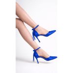 Craft Moda Kadın Saten Ince Topuklu Fiyonklu Bilekten Bağlamalı Sivri Burun Stiletto Ayakkabı - Çok Renkli