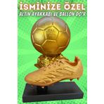 Craft3D Atölye Altın Ayakkabı(17 CM ) ve Ballon D'or (15 CM )-hediye Paketi Ile Beraber Beton Büst/figür/biblo