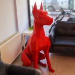 CRAFTCOLIC Dody XL - 3 Boyutlu Metal Oturan Doberman Heykeli Dekoru