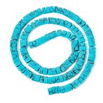 Craftdady 140 adet turkuaz tohum boncuk 5x3mm değerli taş 2 delik tohum boncuk dikdörtgen düz Spacer DIY çok katmanlı bilezik kolye takı yapımı