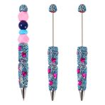 Craftdady 2 adet Kalp Kendin Yap Kişiselleştirilmiş Kalemler Yapay Elmas Tükenmez Kalem Kristal Boncuklu Kalem Dekorasyon Bling Sevimli Parlak Siyah Mürekkep Kalem 145 mm Ofis Okul Öğrencileri için