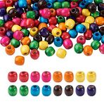 Craftdady 240 adet Büyük Delikli Ahşap Barrel Ara Parça Boncuklar Doğal Ahşap Rondela Davul Dreadlock Saç Örgü Boncuklar 16-17 mm Makrame Mücevher El İşi Dekorları Delik: 8 mm