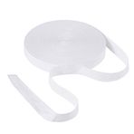 Craftdady 49 Yard Pamuk Fitilli Bant Kurdeleler 1 inç (25 mm) Beyaz Balıksırtı Desenli Eğik Bağlayıcı Bant Kulak Halkası El Sanatları için Hediye Paketi Ev Dekoru