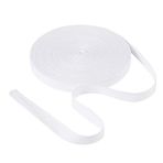 Craftdady 49 Yard Pamuk Fitilli Bant Kurdeleler 1,5 cm Beyaz Balıksırtı Kurdele Küpe Dikiş için Kendin Yap El Sanatları Hediye Paketi Yapımı