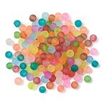 Craftdady 500 adet 4 mm şeffaf buzlu cam yuvarlak boncuk minik mat kristal top boncuk kendin yap takı yapımı ve takı kolye el işi yapımı için nazarlıklar