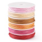Craftdady 6 rulo pembe kırmızı arkadaşlık bilekliği 1 mm mumlanmış pamuk kordonlar makrome dize takı boncuk kordonlar örgü düğüm Kumihimo dize ipler DIY el işi takı yapımı için