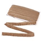 Craftdady Polyester Püsküllü Dantel Süs 1 inç x 82 fit Chainette Fiber Püsküllü Süs Taba Dikiş Yorgan Giysi Aksesuarları Lamba Gölge Perde Ev Dekorasyonu