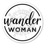Crafted-Brand Wander Woman Çıkartması | No Compass, No Problem – Never Wonder if Adventure Awaits With This Vinyl Decal on Your Laptop, Car Tamponu veya Hydro-Flask (7,6 x 7,8 cm) Not All Who Wander are Lost