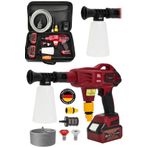 CRAFTERTOOLS 21v Yüksek Basınçlı Kömürsüz Motor Akülü Oto Araba Yıkama Makinesi Şarjlı