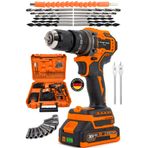 CRAFTERTOOLS 36v 5ah Çift Batarya 10mm Çelik Mandren Darbeli Şarjlı Matkap Akülü Vidalama Seti