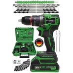 CRAFTERTOOLS 36V 5Ah Kömürsüz Motor Çelik Mandren Akülü Vidalama Darbeli Şarjlı Matkap Seti Yeşil