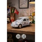 Craftivio 1:36 Ölçek Metal Vosvos Çek Bırak Araba Kapıları Açılan Oyuncak 1967 Volkswagen Beetle - Beyaz