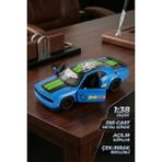 Craftivio 1:38 Ölçek Dodge Challenger Demon Metal Oyuncak Araba - Çek Bırak Açılır Kapılı Mavi