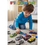 craftivio 3'lü Metal Oyuncak Araba Seti - Dayanıklı Diecast Model Yarış ve Arazi Araçları