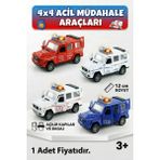 craftivio 4x4 Acil Müdahale Araçları - Çek Bırak Oyuncak Araba - Polis Jandarma İtfaiye Ambulans
