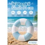 craftivio 91 cm İki Renkli Çizgili Şişme Deniz ve Havuz Simidi Yetişkin & Çocuk Yüzme Simidi