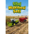craftivio Diecast Metal Silaj Makinesi ve Römork Seti - Oyuncak Biçerdöver Çiftlik Aracı - Yeşil Traktör