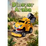 Craftivio Dinozor Dönüşen Araba Çarpınca Açılan Robot Kamyon Sürtmeli Oyuncak Iş Makinesi Sarı - Renkli