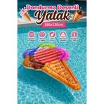craftivio Dondurma Tasarımlı Şişme Deniz ve Havuz Yatağı Dayanıklı PVC 188x130 cm