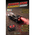 Craftivio Duman Atan Kumandalı Araba 1:18 Ölçekli Yarış Arabası Işıklı R/c Oyuncak - Siyah - Turuncu