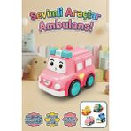 craftivio Eğitici Sürtmeli Oyuncak Ambulans - Yukarı Aşağı Sallanan Hareketli Güvenli Bebek ve Çocuk Arabası