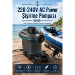 craftivio Elektrikli Şişirme Pompası 220V - 3 Farklı Başlıklı Havuz, Şişme Yatak ve Bot Hava Pompası