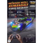 Craftivio Fırtına Yarışçı Öfkeli 1/16 Ölçek Şarjlı Kumandalı Drift Yarış Arabası (4x4, 30KM/S Hız, LED Işıklı) - Mavi - Yeşil