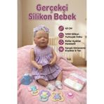 craftivio Gerçekçi Et Bebek 43 Cm Uyuyan Bebek - %100 Silikon Dokulu Aksesuarlı Reborn Oyuncak