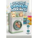 Craftivio Gerçekçi Sesli ve Işıklı Dokunmatik Ekranlı Oyuncak Çamaşır Makinesi - Evcilik Seti - Çok Renkli