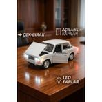 Craftivio Lada Vaz 2107 Metal Diecast Model Araba 1:24 Ölçek (18CM) Sesli Işıklı Çek Bırak Beyaz - Renkli
