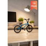 craftivio Mavi Yüksek Kaliteli Metal 1:8 Ölçek Bmx Bisiklet Standlı Koleksiyonluk Die Cast Model Bisiklet