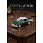 Craftivio Motor Max 1:24 1957 Chevy Bel Air Yeşil Die-Cast Metal Klasik Model Araba Lisanslı