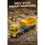 Craftivio Oyuncak Büyük Boy Dev Hafriyat Kamyonu - Sesli Işıklı Hareketli Damperli Inşaat Tırı (30 Cm)