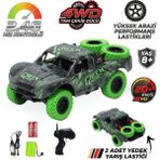 Craftivio Şarjlı Uzaktan Kumandalı Araba 4x4 Yüksek Hızlı Drift ve Arazi Aracı 2.4ghz 1:20 Yedek Lastikli - Yeşil