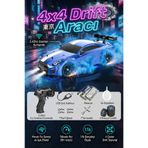 craftivio Uzaktan Kumandalı 4x4 RC Drift Arabası Işıklı Buhar Efektli Duman Atan Şarjlı Çift Bataryalı 1:16