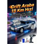 Craftivio Uzaktan Kumandalı Drift Arabası Rc Araba Işıklı Şarjlı 15 Km/h Hızlı Oyuncak Araba - Mavi
