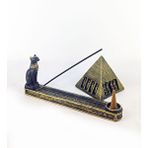 CraftMaket Antik Mısır Serisi Kutsal Kedi Çubuk Ve Konik Tütsülük, Piramit Biblo Altın Çok Renkli