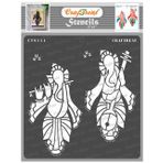 CrafTreat Ahşap, Duvar, Fayans, Kanvas, Kağıt, Kumaş ve Zemin Üzerine Boyama için Hint Fil Tanrısı Şablonları - Müzikal Ganesha 1 - 15 x 15 cm - Yeniden Kullanılabilir Kendin Yap Sanat ve El İşi Şablonları - Hint Tanrısı Şablonları