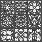CrafTreat Ahşap, tuval, kağıt, kumaş, zemin, duvar ve fayans üzerine boyama için fayans şablonları - mini fayans - 16 x 15 cm - tekrar kullanılabilir kendin yap sanat ve zanaat şablonları - yer karosu şablonu - Mandala fayans kalıbı