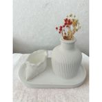 Crafts Tasarım 3 Lü Dekoratif Mum Seti Beyaz