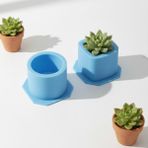 Craftto Silikon Saksı Kalıbı 2'li Set - 5.5 - Mavi