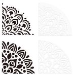 Craspire 2 Adet Mandala Kollu Şablonlar Akrilik Kravat Boyama Şablonları Beyazlatılmış Gömlek Modeli Çiçek Boyama Tekrar Kullanılabilir Fan DIY Scrapbooking Sanat El Sanatları Ahşap Tuval Kağıt