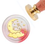 CRASPIRE Ay Balmumu Mührü Damga Tavşan Vintage Mühür Balmumu Pullar Tavşan 30 mm 1,2 inç Çıkarılabilir Pirinç Kafa Sızdırmazlık Damgası Ahşap Saplı Paskalya Düğün Davetiyeleri Hediye Paketi Şükran