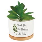 CRASPIRE Bitki Saksıları Yetiştirmeme Yardımcı Olduğunuz İçin Teşekkür Ederiz Etli Kaktüs Beyaz Seramik Aloe Vera Çiçek Ekici Ahşap Tepsi Drenaj Deliği İç Mekan Dış Mekan Öğretmen Takdir Mezuniyet