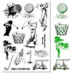 CRASPIRE Golf temizle kauçuk pullar spor teması şeffaf Retro Golf topları araba kulüpleri eldiven posta damgası silikon contalar damga günlük kartı yapımı DIY Scrapbooking kağıt zanaat