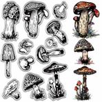 CRASPIRE Mantar şeffaf damga Vintage arka plan silikon pullar yeniden kullanılabilir Shiitake mantarlar arka plan kauçuk damga mühür DIY Scrapbooking günlük kabartma albüm kartı yapımı dekoratif el